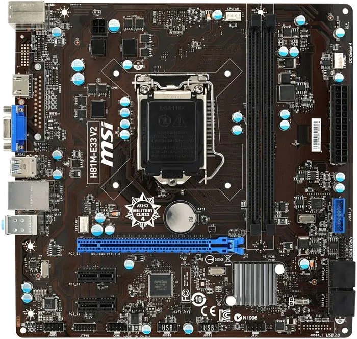 Ремонт материнских плат MSI H81M-E33 V2 в сервисном центре FIX-MSI